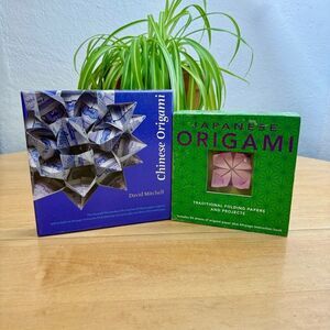 2 Japanese & Chinese Origami Kits Beginner S-B-S Instructions Folding papers